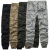 Tethered Elastic Waist Casual Cargo Trousers